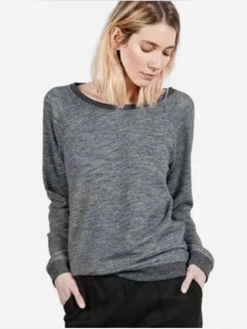 EVERLANE Minimalist Casual The Classic French Terry Crewneck Sweatshirt Size S